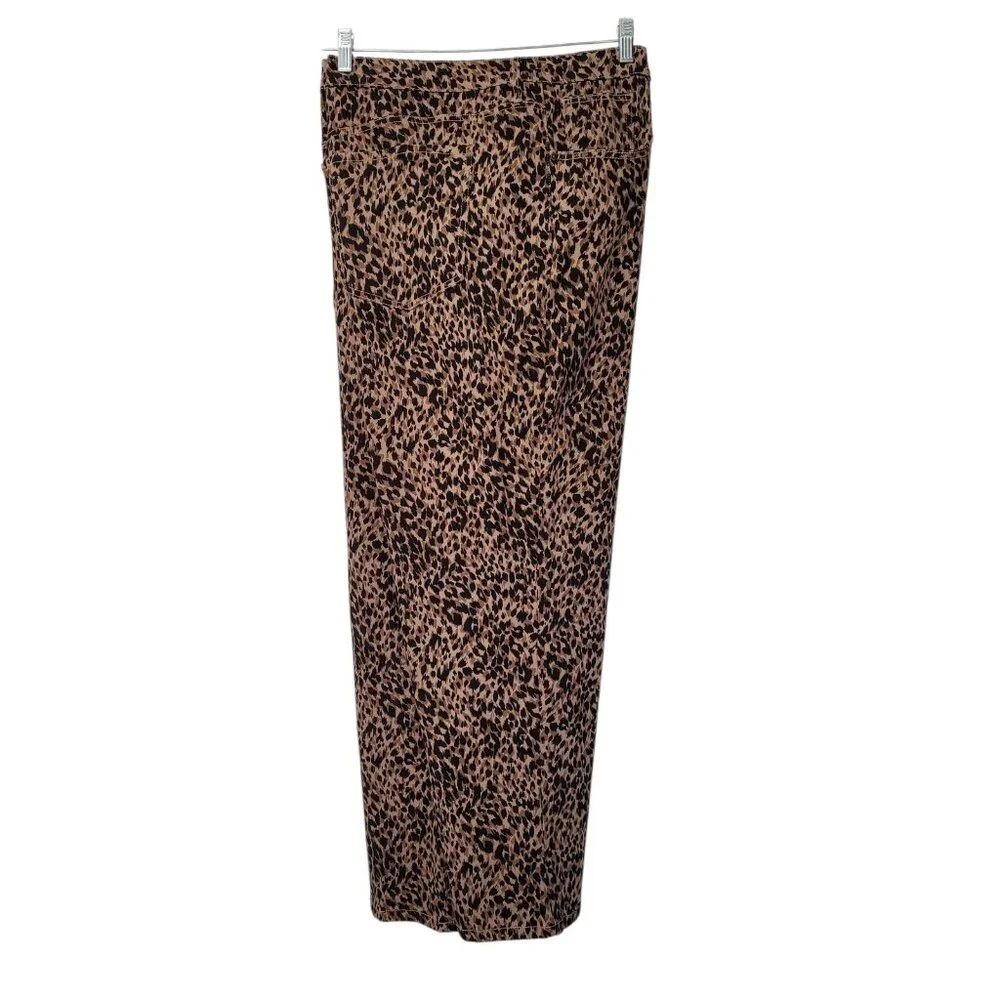 Leopard Print Jeans Womens Plus 26W Straight Leg Stretch Denim 5 Pocket Mob Wife - Picture 3 of 14